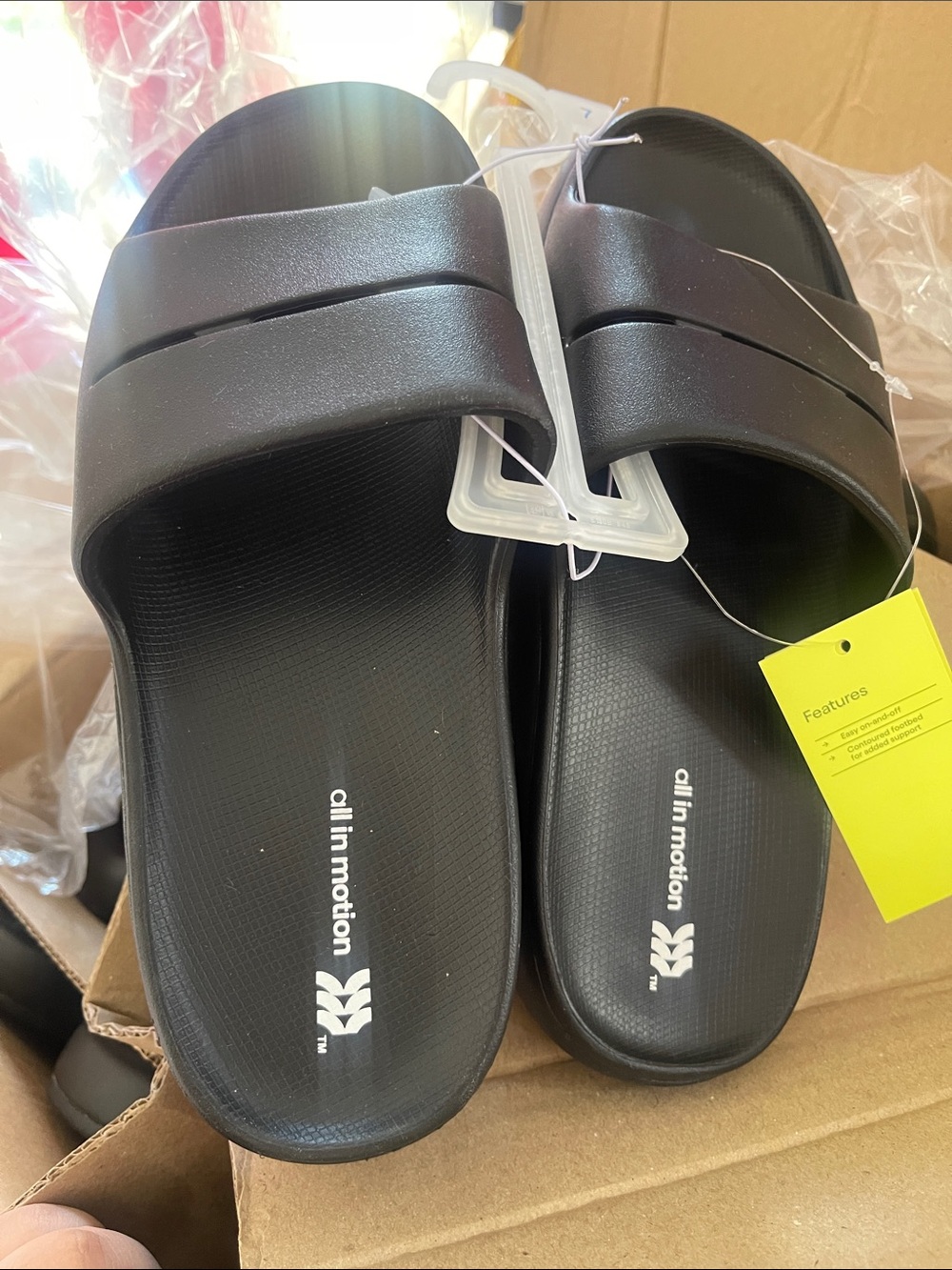 all in motion Black Slide Sandals